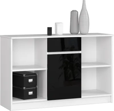 Obrázok produktu pre Moderná komoda – príborník  120 cm – 1 dvere – 1 výsuvná zásuvka – 6 polic –