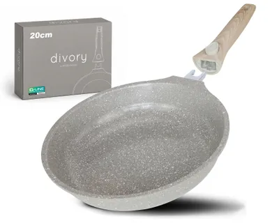 Produktbild von DIVORY 20 cm Pfanne mit Keramikbeschichtung und abnehmbarem Griff, für alle Herdarten geeignet, Induktion, Backofengeeignet (Natura, 20 cm), KI-generiertes Bild