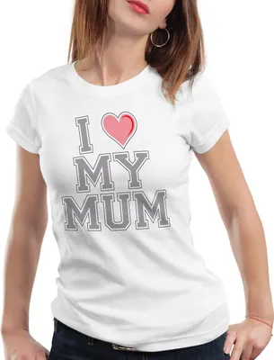 Produktbild von style3 I love my Mum Damen T-Shirt, Farbe:Weiß, Größe:S
