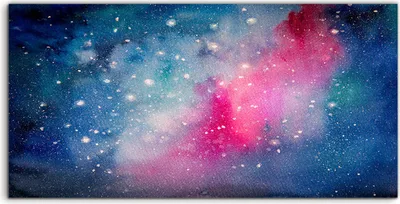 Produktbild von Coloray Acrylbild 120x60  Wandbild Acrylbilder Aquarell Malerei des dunklen Himmels