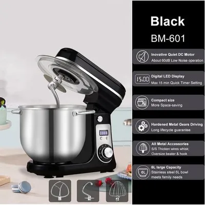 Produktbild von BioloMix Standmixer 6L Küchenmaschine 1200W Schwarz