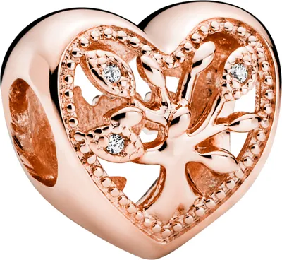 Produktbild von Pandora People Charm 788826C01 Openwork Family Tree Heart Rose Klare Zirkonia