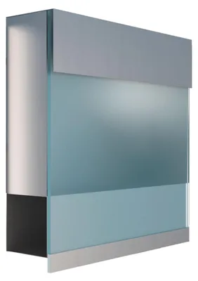Produktbild von Wandbriefkasten Manhattan Special Blue in Edelstahl mit blauer Acrylplatte