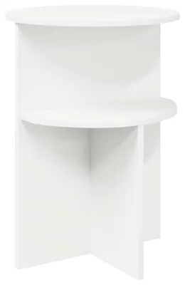 Obrázek produktu pro vidaXL Odkládací stolek s úložným prostorem, bílý, Ø 39,5 x 55 cm, dřevotřísková deska