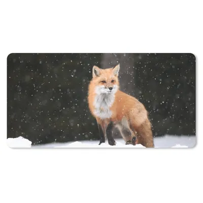 Produktbild von MuchoWow® Schreibtischunterlage Fuchs - Schnee - Winter 80x40 cm - XXL Mauspad - Gaming Mauspad