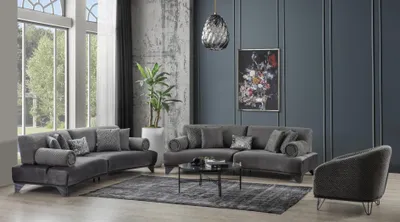 Zdjęcie produktu dla zestaw sof zestaw sof sofa fotel trzyosobowy 3+3+1 fotel tkanina nowy