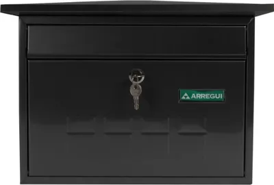 Immagine prodotto di Arregui E-5704, cassetta postale da parete, acciaio, nera, con serratura, 32 cm, 410 mm