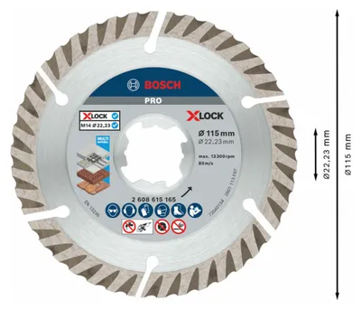 Produktbild von PRO Multi Material X-Lock Diamanttrennscheibe, 115 x 22,23 mm, 22,23 mm