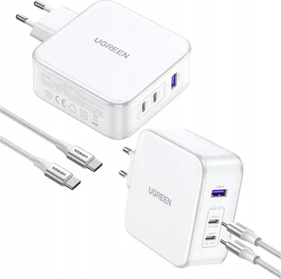 Image de UGREEN Nexode USB-A+2*USB-C 140W GaN Fast Charger+USB-C Cable wht (15339)