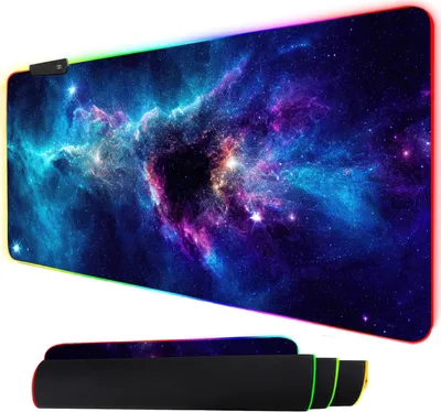 RGB Gaming Mauspad XXL, LED, 14 Modi, 900x400 mm