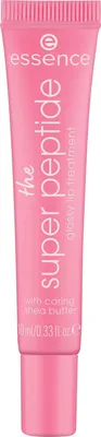Produktbild von Essence The Super Peptide Glossy Lip Treatment, Pink, Pinkified!, Glowing, Feuchtigkeitsspendend, Nährend, Aufpolsterung, Weichmachend, Tube, Gluten, Paraben, POLYBUTENE, BIS-DIGLYCERYL POLYACYLADIPATE-2, BUTYROSPERMUM PARKII (SHEA) BUTTER, DIMER DILINOLEYL...