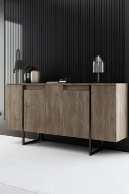 Produktbild von Skye Decor, Luxe - Walnut, Black, Wohnzimmerschränke, Nussbaum, 160 x 80 x 35 cm