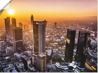 Produktbild von ARTland Poster Frankfurt am Main Panorama I Größe: 80x60 cm
