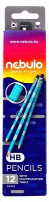 Productafbeelding van Potlood HB met vermenigvuldigingstabel (12 stuks) NEBULO