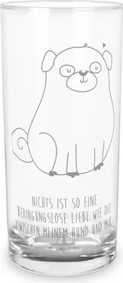 Produktbild von Mr. & Mrs. Panda Glas Mops 200 ml - Transparent - Geschenk, Cocktailglas, Hund, Wasserglas, Tumbler, Sprüche, Liebe, Glasbecher, Pure, Knuffig, Trinkglas