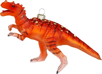 Produktbild von Christbaumschmuck Glas 15cm Dinosaurier Figur Orange