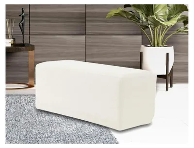 Produktbild von Hockerbezug, Stretch Fußhockerbezug Jacquard Sitzauflage, Bezug für Ottomane, Hussen für Fußhocker (Weiß)