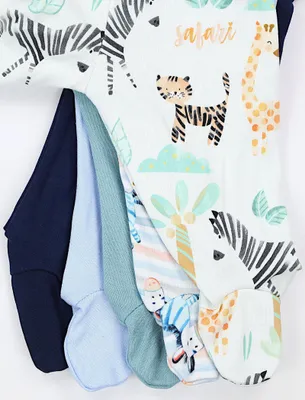 Produktbild von TupTam Baby Unisex Hose mit Fuß Bunte 5er Pack, Farbe: Junge 7, Größe: 74