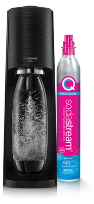 Produktbild von SodaStream Wassersprudler Terra Vorteilspack inkl. Flasche und Quick-Connect Zylinder, Schwarz