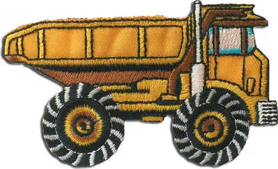 Produktbild von Baustellenkipper Lkw - Aufnäher, Bügelbild, Aufbügler, Applikationen, Patches, Flicken, Zum Aufbügeln, Größe: 8,5 x 5,3 cm