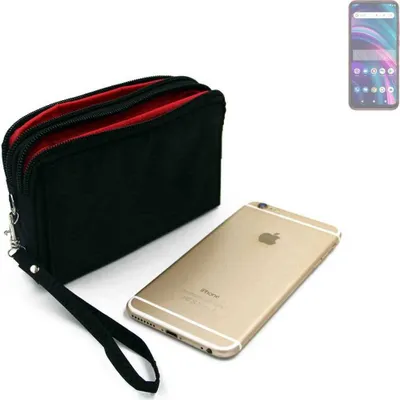 Produktbild von K-S-Trade Schutz Hülle Handy Hülle kompatibel mit BLU G51 Gürteltasche Travelbag Handytasche mit Zusatzfächern, schwarz