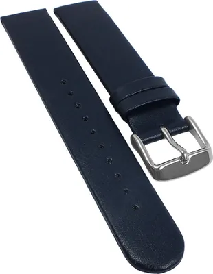 Produktbild von Minott Vegan Uhrenarmband Apfelfaser blau flach gleichlaufend , Stegbreite:20mm, Schließe:Silbern