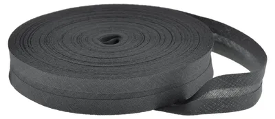 25m Schrägband Baumwolle Breite 20mm gefalzt, stahlgrau