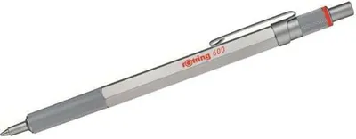 Produktbild von rOtring 600 Kugelschreiber | mittlere Spitze | Schwarze Tinte | silberfarbener Schaft | nachfüllbar