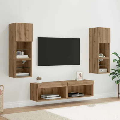 Produktbild von "Schlussverkauf" TV-Wandmöbel Wandmontiert 6 Stück - WohnzimmerTV-Möbel/TV-Tisch - Artisan-Eiche Holzwerkstoff  C14282