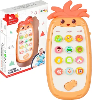 Obrázek produktu pro MalPlay Baby Smart Phone Pineapple | vzdělávací hračka | dětská hračka první mobilní telefon | světlo a hudba |  od 6 měsíců věku