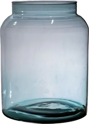 Produktbild von INNA-Glas Vase Martita aus Glas, recycelt, blau-klar, 25 cm, Ø 19 cm - Kerzenglas