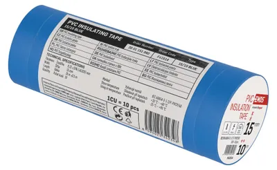Isolierband PVC 15mm/10m Blau, 10 Stk.