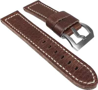 Produktbild von Ersatzband Uhrenarmband Leder Band Braun 24238, Stegbreite:22mm