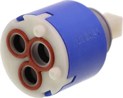 A close-up studio shot of a faucet cartridge.