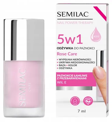 Obrázok produktu pre Vyhladzujúci kondicionér na nechty Semilac Rose Care Power Therapy 5 v 1 7 ml