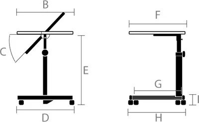 Produktbild von Bett-Tisch Easy Grau Weiss Betttisch Beistelltisch Bett-Tisch kippbar