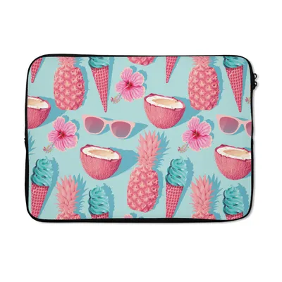 Produktbild von MuchoWow® Laptop Hülle 14 ZollSommer - Ananas - Sonnenbrille Laptoptasche - Laptoptasche - Stoßsicher - Schutzhaube