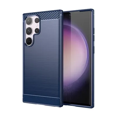 Produktbild von König Design Hülle kompatibel mit Samsung Galaxy S24 Ultra Kunststoff Soft Handyhülle - Handy Case Blau