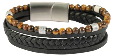 Produktbild von Akzent Herren Armband Nanno Echtleder schwarz