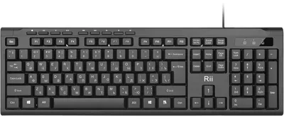 Produktbild von Russische Tastatur, PC-Tastatur, USB, für Computer, Laptop, Mac, Windows, macOS, Schwarz, Modell RK907, russische Anordnung