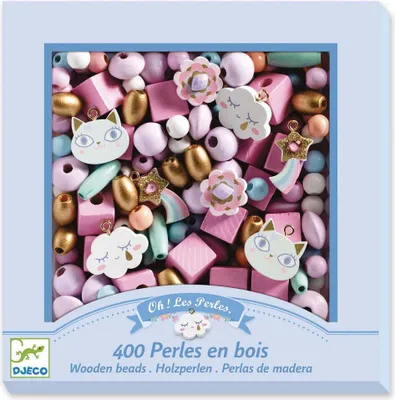 Produktbild von Djeco Regenbogen-holzperlen Rosa  Rosa One Size