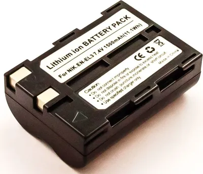 Produktbild von Akku für Nikon Coolpix D100SLR Li-Ion 7,2 Volt 1400 mAh schwarz.