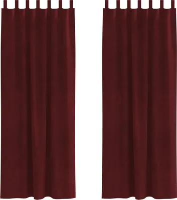 Produktbild von vidaXL Verdunkelungsvorhänge 2 stk. Weinrot 140 x 245 cm Samt
