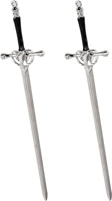 Imagen del producto de Horquillas con diseño de espada, 2 unidades, 205 x 42 mm, metal, para el cabello