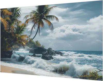 Zdjęcie produktu dla Tapeta ścienna – tapeta dekoracyjna do salonu – folia tapetowa do dekoracji ścian – 104 x 70 cm – Egzotyczna plaża