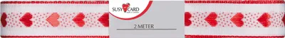 Image de SUSY CARD  11368255 SUSY CARD Geschenkband "Herzilein", 15 mm x 2 m, rot/weiß