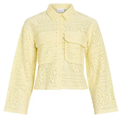 Produktbild von Vila (97) VIMERINDA CROCHET L/S SHIRT - NOOS, Pastel Yellow Pastel Yellow Pastel Yellow L