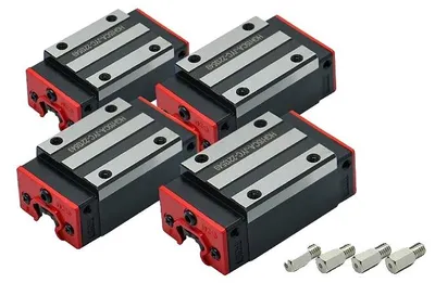 Image de Bloc de guidage linéaire, construction en acier, haute capacité de charge, 4 pièces HGH15CA
