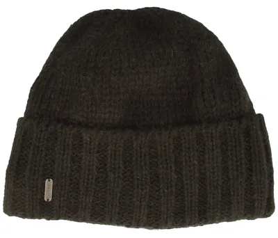Produktbild von McBurn warme Strickmütze aus Alpaka-Wollmix mit Umschlag, schwarz, Gr. XL