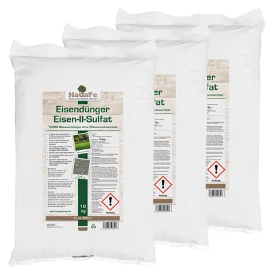 Produktbild von HaGaFe granulierter Eisendünger, TURBO Moosverdränger, Rasendünger, Dünger gegen Moos im Rasen 3x10kg